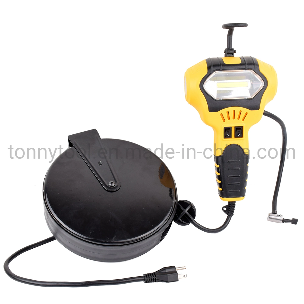 Handheld Portable Air Compressor Tire Inflator with 5W Portable COB Work Light