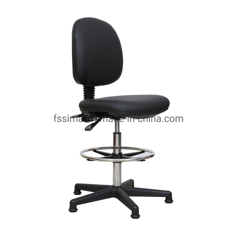 High Back Black Cheap Heavy Duty Reclining Ergonomic PU Synthetic Faux Leather Comfortable Executive Manager Swivel Computer Used Office Drafting Chair