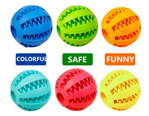 Pet Toy Rubber Ball Chew Toys Tooth Cleaning Leakage Food Dog Toys