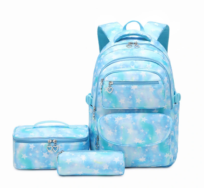 Fashion Three-Piece Sets Girl Waterproof Primary Children School Student Lunch Pencil Pen Backpack Pack Bag (CY0091)