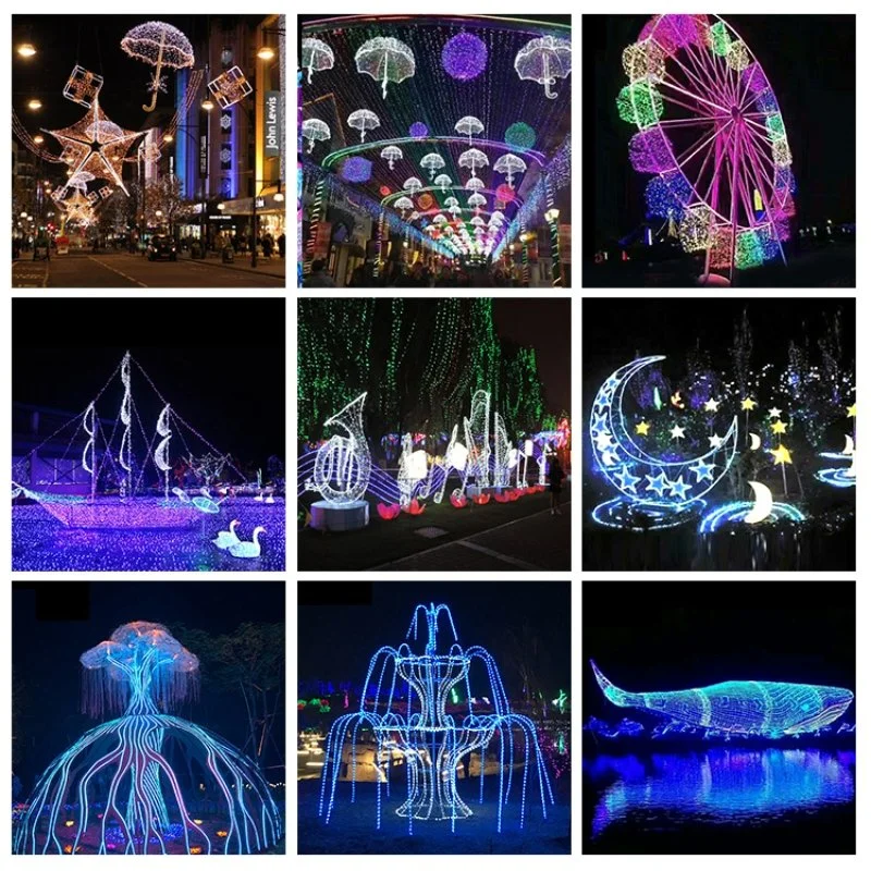 LED Fountain Motif Light Illuminated Street Display Lighting Fairy Dreamy Musical Light Christmas Holiday Decoration