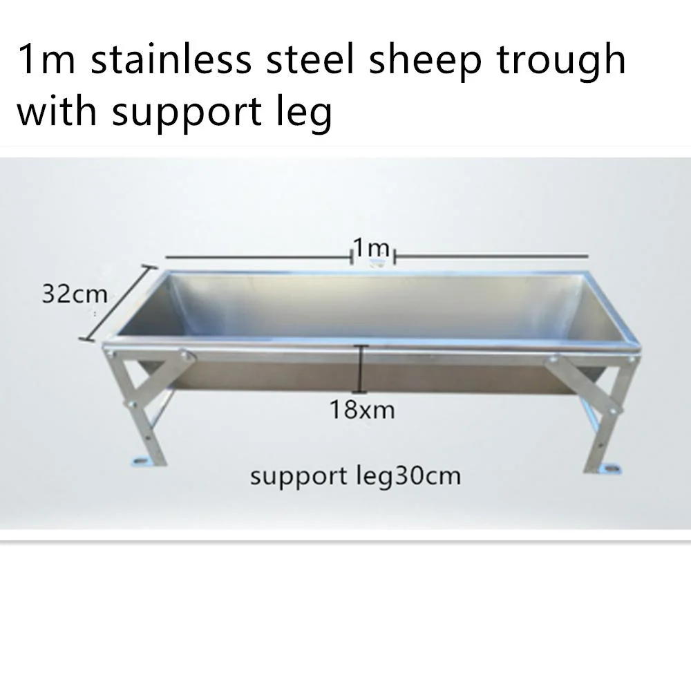 1m Stainless Steel Sheep / Goate Feeding Trough with Legs