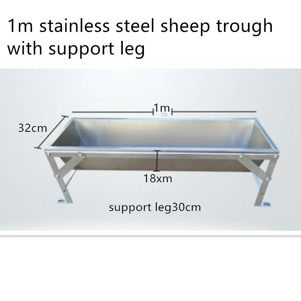 1m em aço inoxidável Ovinos / Goate Canaleta de alimentação com as pernas