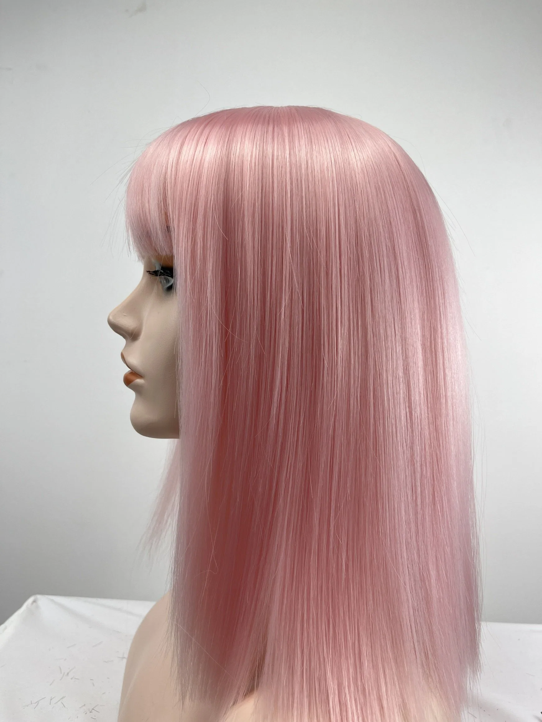 Wholesale/Supplier Party Synthetic Wigs Lolita Cosplay Pink Straight Hair Short Bob Wig Sheath with Bangs