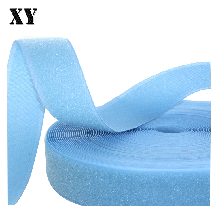 China Textile Accessories of Lake Blue Nylon Hook and Loop for Clothes, Shoes