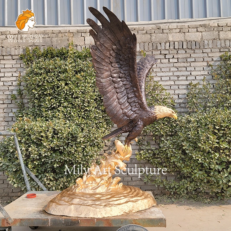 Large Selling Garden Antique Custom Bronze Statue Brass Eagle Sculpture Decor