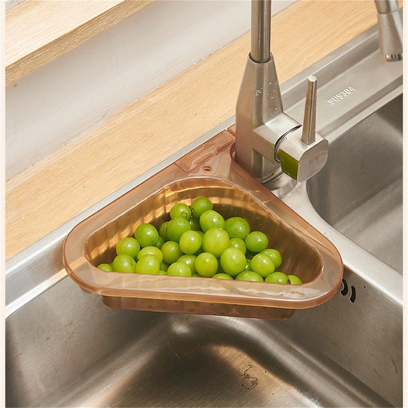 Kitchen Sink Filter Basket Corner Drain Strainer Basket Triangular Sink Storage Multi-Functional Hanging Filtering Draining Rack