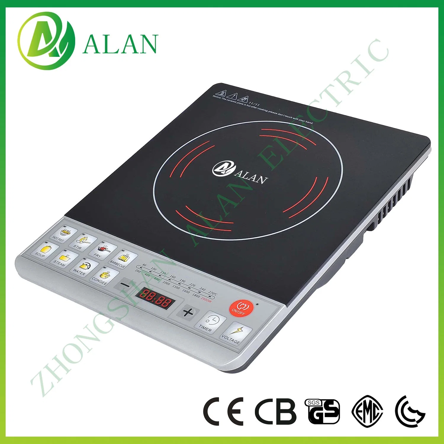 Ultra Slim Body Full Touch Screen Electric Stove for Hotpot Induction Cooker 2200watts