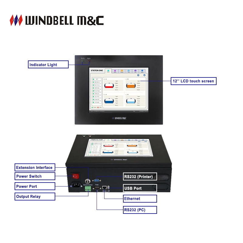 Windbell Ss200b 12 Zoll LCD Touchscreen ATG Konsole für Echtzeit-Überwachung Tankbestand Der Tankstelle