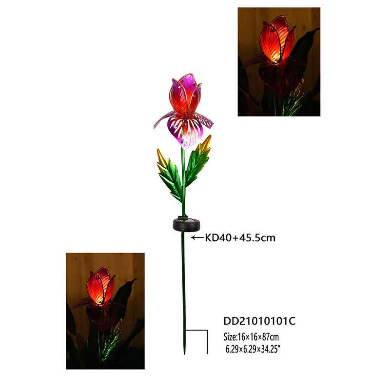 Fleur Rose réaliste Lampe à LED lumière solaire de jardin décoration