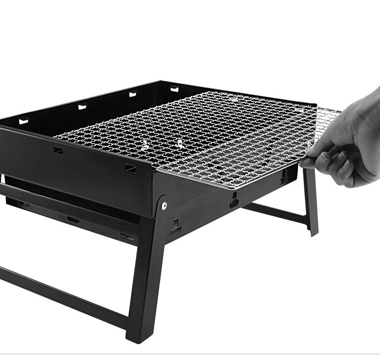 Camping extérieur pliage Mini portatif en acier inoxydable barbecue foie Barbecue et barbecue