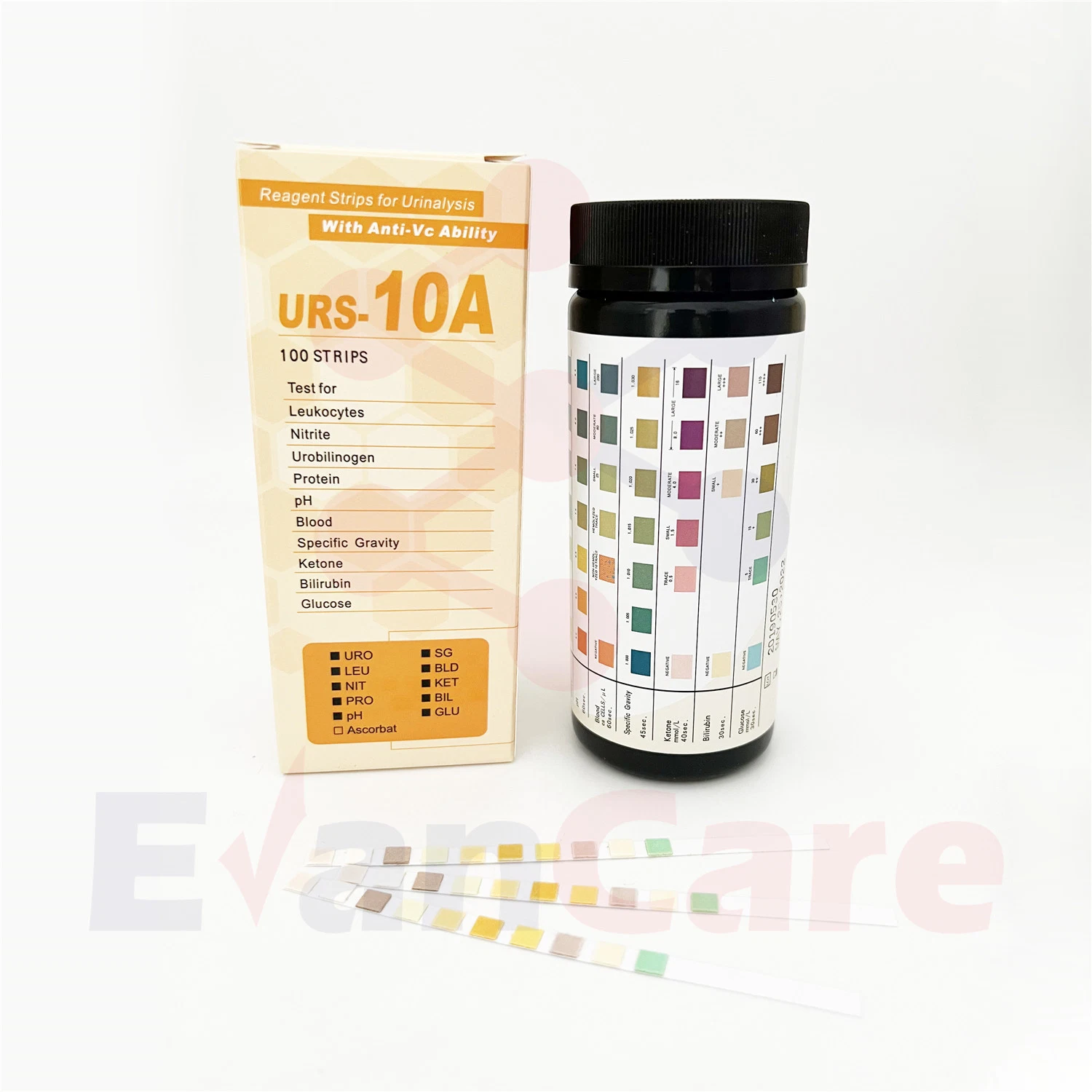 Evancare Urinanalysesystem Urintest Urs-10t Streifen