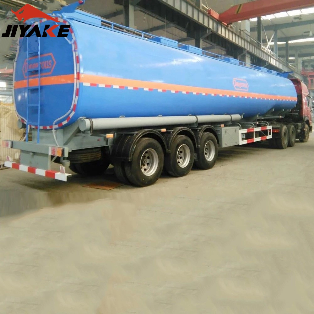 Low Price 42000L 3 Compartments Carbon Steel Tank Blue Diesel Fuel Trailer for Sale Africa