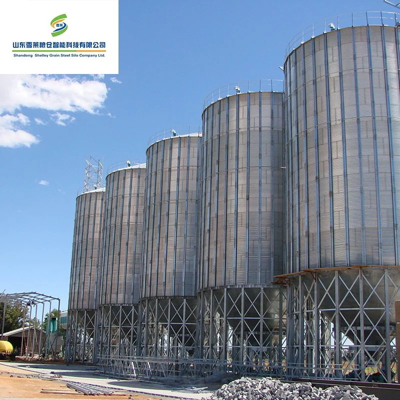 Shelley silo de maíz de alta humedad de la torre de alimentación de acero de China Proveedores de silos de chapa de acero atornillado general de almacenamiento de grano de arroz cáscara inferior de la tolva de Silo silo