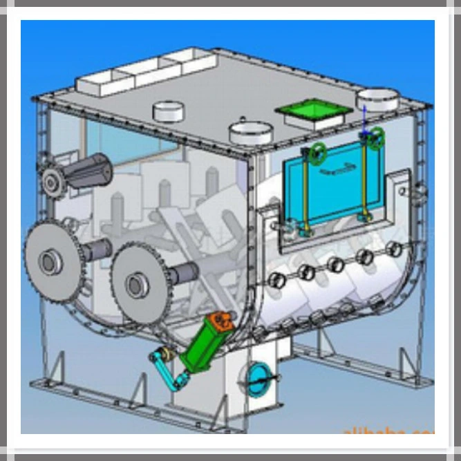 Máquina misturadora de pás de duplo eixo industrial para mistura de pó seco.