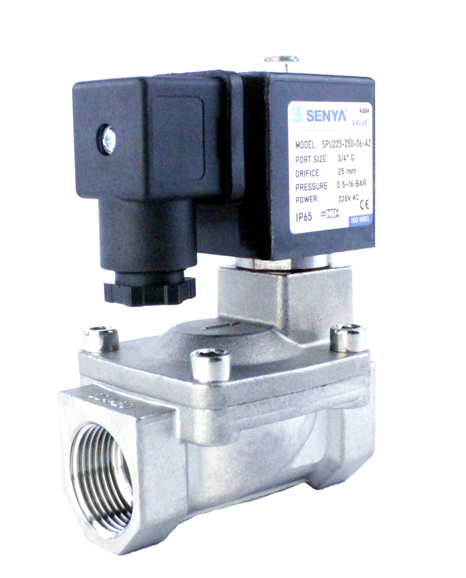 Senya Pneumatic 1/4 Inch NPT 12V/24V/110V/220V Brass Electric Solenoid Valve PU225-130-04 Normally Closed Water, Air, Diesel