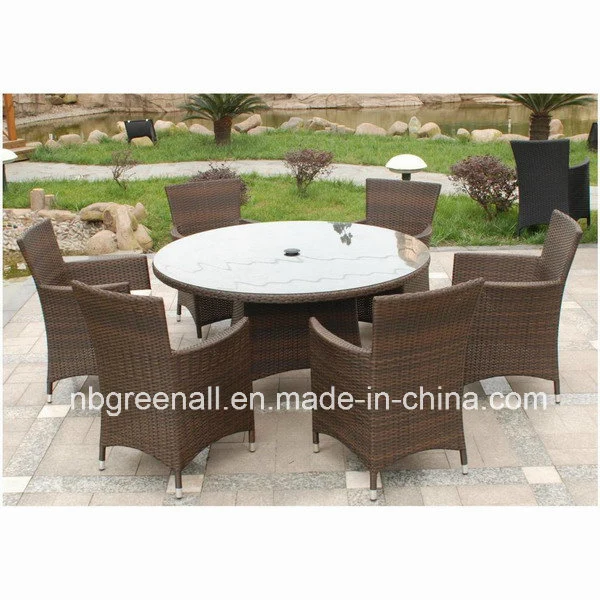 Factory 7PCS Outdoor Patio Garden Wicker Furniture Rattan Dining Chair and Table Sets