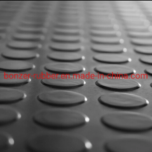 China Non-Slip Water-Proof Round Stud Coin Pattern Rubber Flooring Mat Sheet