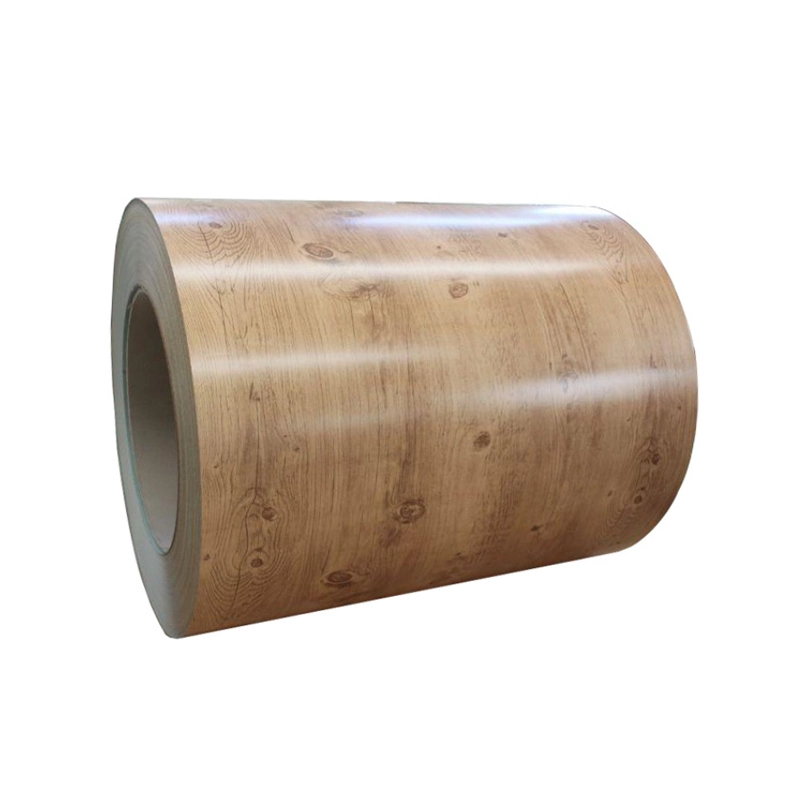 La norme ASTM JIS GO AISI GI GL PPGL PPGI Gi Secc CGCC Dx51 G550 51d+Z galvanisé prélaqué laminés à froid à chaud du grain du bois en acier revêtu de couleur des bobines