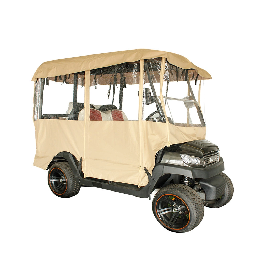 Cubierta de carrito de golf para 4 personas, 300D carcasa impermeable con ventanas transparentes, coche club, 4 lados Fairway Deluxe, carcasa de carrito de golf Wyz15438