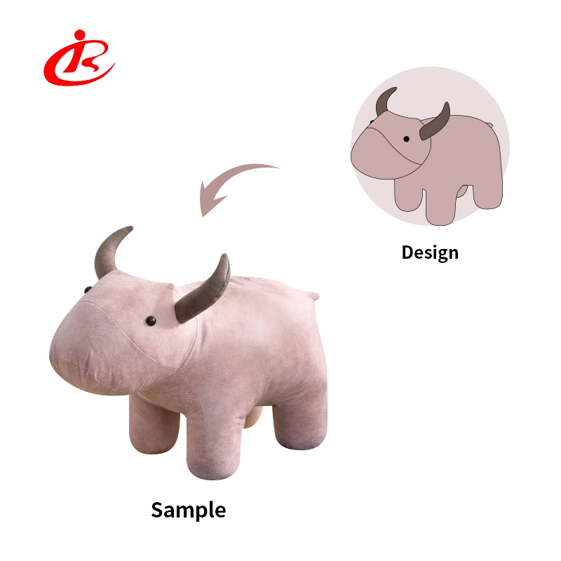 Cute Cartoon Flower Cow Creative Stuffed Pillow Novelty Animals Cattle Soft Plush Toy