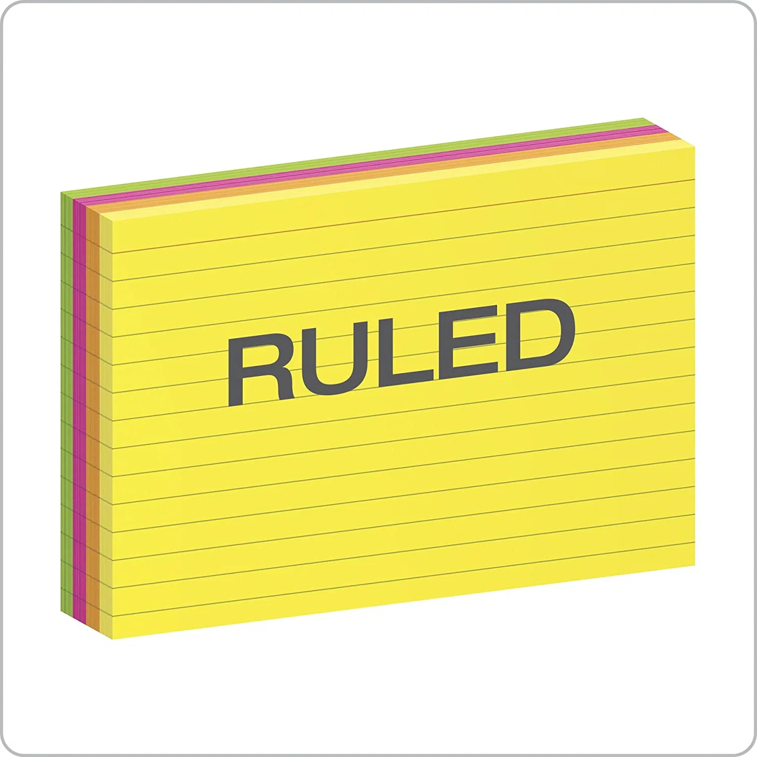 Bulk Pastel Ruled Index Cards, 5" X 7", 100 Cards in Simple Shrink Bag