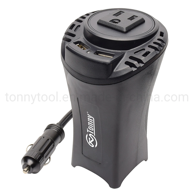 150watt Portable DC 12V to AC 110V 220V Car Power Inverter Cup Shape Dual USB Battery Car Charger