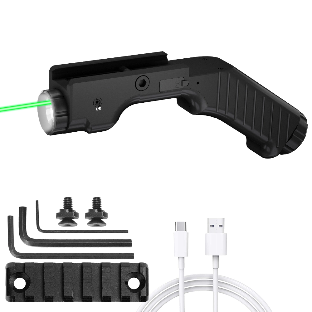 Pistolet arme lumière verte laser combiné lumière tactique USB Lampe torche rechargeable pour la chasse