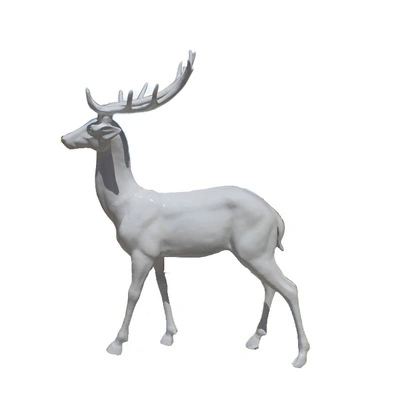 Resin Crafts Life Size Resin Fiberglass Christmas Reindeer Statue Outdoor Decoration for Sale