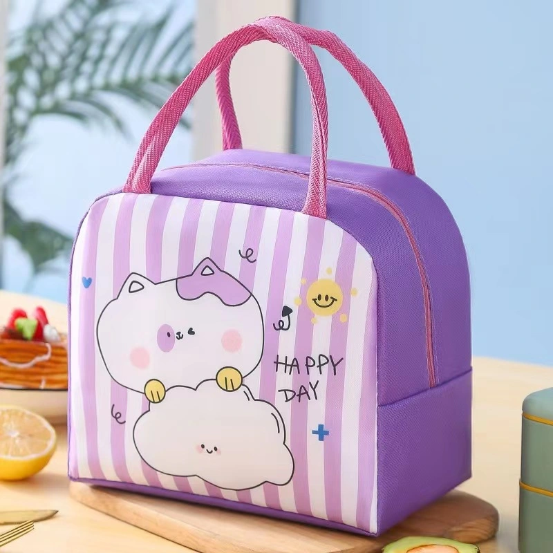 Aohea Insulated Reusable Lunch Bag Kids School Cooler Lunch Bag Lunch Box Food Container Food Warmer Plastic Container Stainless Steel Lunch Box Kawaii Tablewar