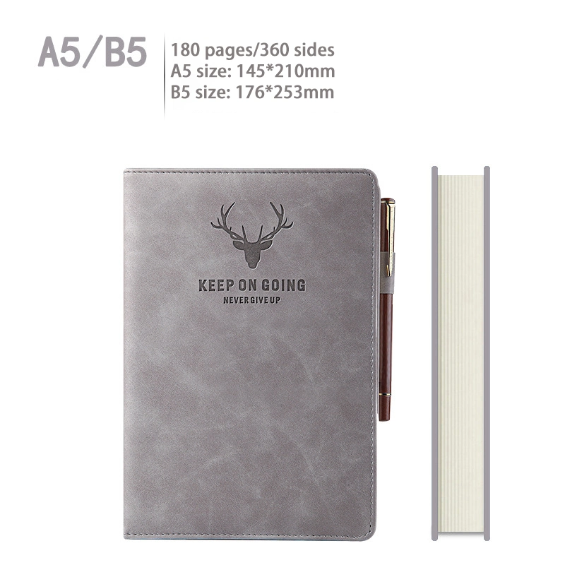 School Promotional A5 Customized PVC Leather Journal Lined Promotion Journal Printing Custom Notebook with Loop