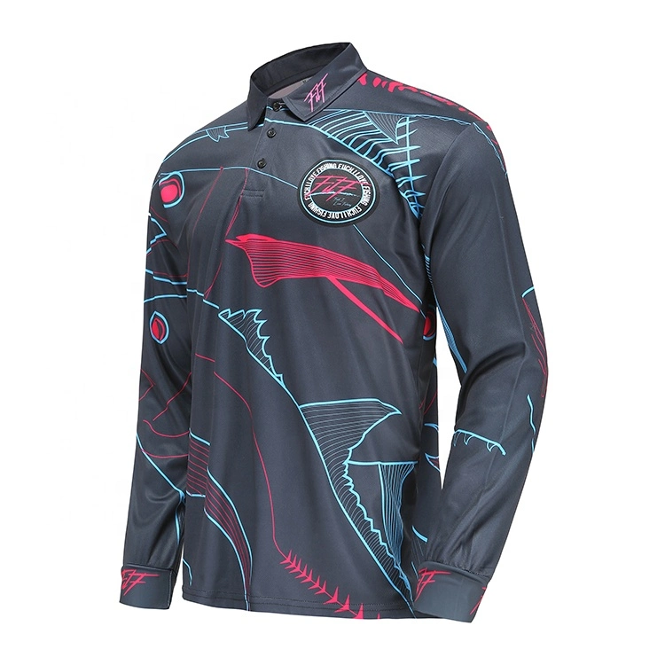 Wholesale Custom Logo Quick Dry Lightweight Fishing Wear Collar Buttons Long Sleeve Shirts Upf50+ Polo Fishing Shirts