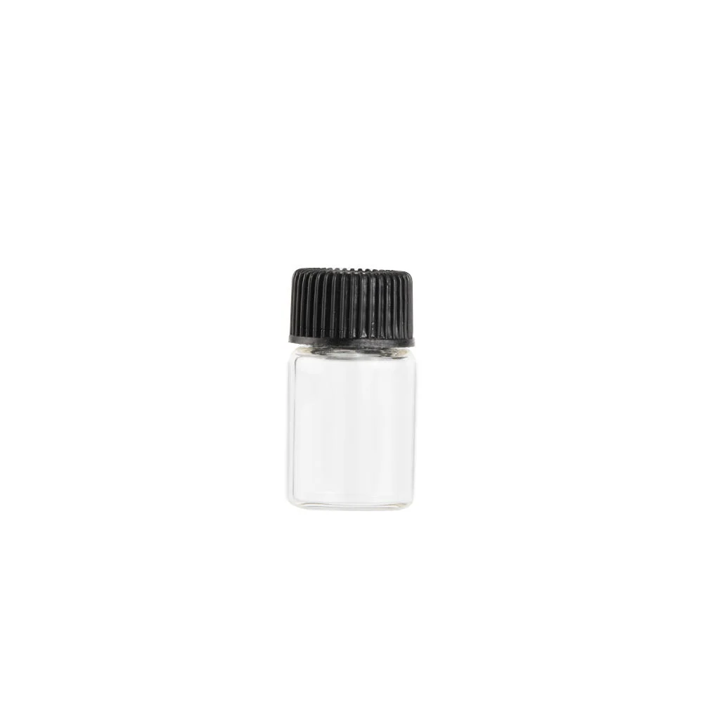 High quality/High cost performance  Factory Custom Screw Top Bottle with Black Plastic Lids for Cosmetics