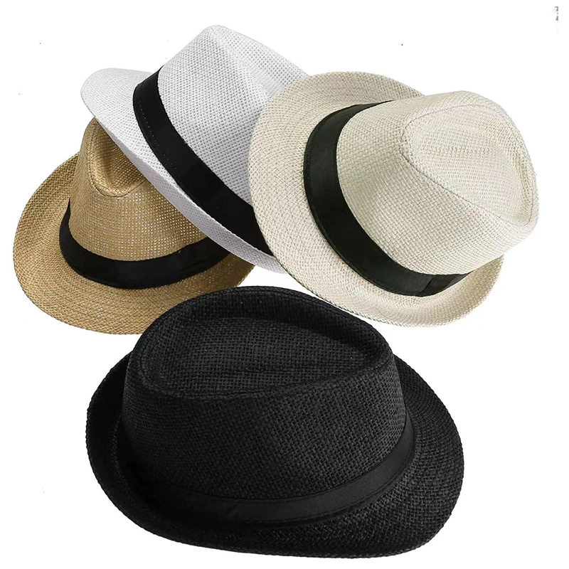 Classic Panamá Verano Fedora papel Trilby Sun paja sombreros para Hombre Mujer Sombrero Playa