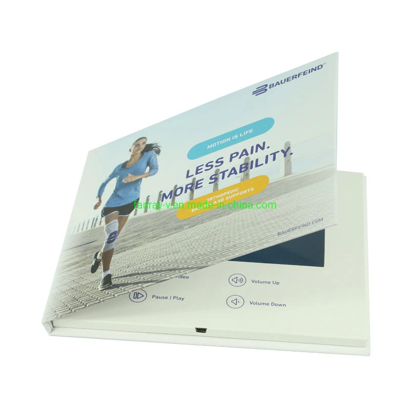 Pretty Custom Design 7inch LCD Video Greeting Card for Education Training