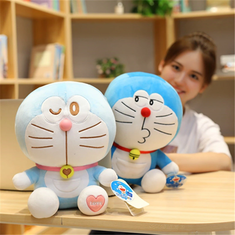 Cartoon Anime Plüsch Doraemon Jingle Katze Kissen Plüsch Spielzeug Juguetes PP Baumwolle Füllung Heim Möblierung Anhänger Raumdekoration GIF