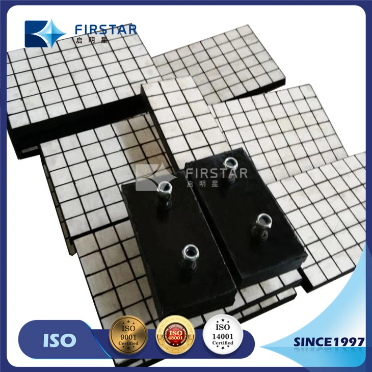 Abrasive Wear Resistant Alumina Ceramic Plates Backed Naturasl Rubber and Steel Sheet