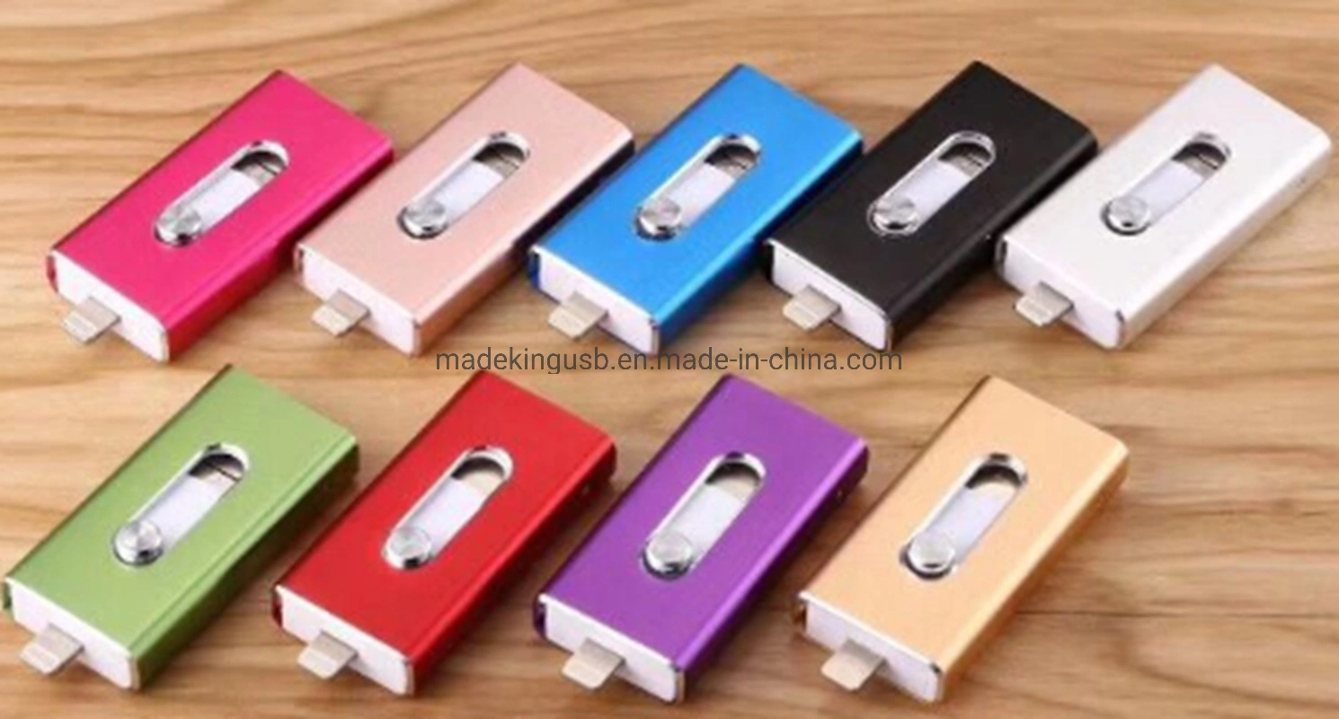 Multi-Function OTG Three-in-One Push-Pull USB Flash Drive for Mobile Phone Tablet