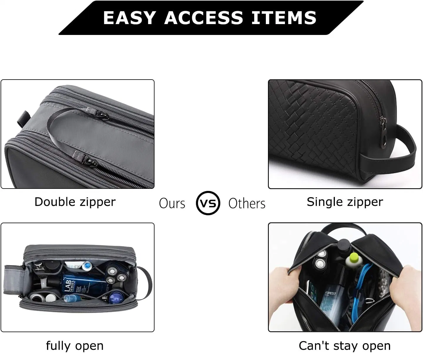 Men Fashion Water-Resistant Toiletry Bag Toiletries Accessories