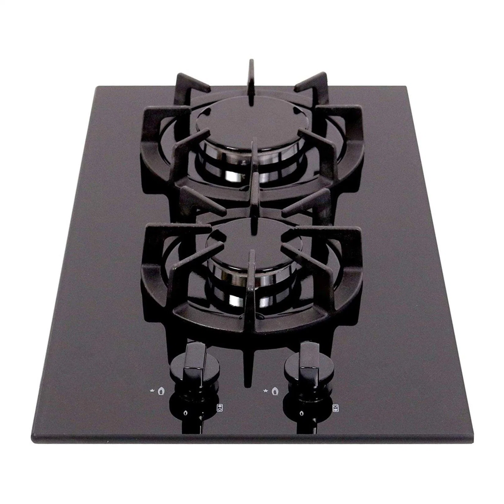 بني في 2 Burner الزجاج المقسى أداة المطبخ الغاز قطع الموقد