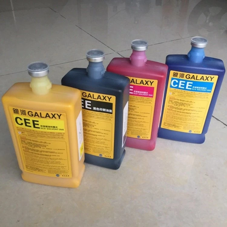 2023 Galaxy 4 Colors Eco Solvent Galaxy Ink Dx5 Eco Solvent Ink Epson I3200 Eco Solvent Ink Latest Packing Tee Vinyl Banner Galaxy Cee Eco Solvente Ink