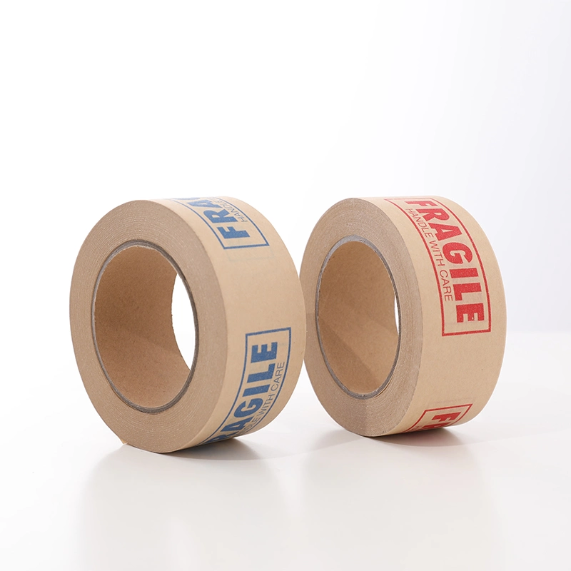 Custom Fragile Packing Tape Self Adhesive Kraft Tape Printed Logo Kraft Tape