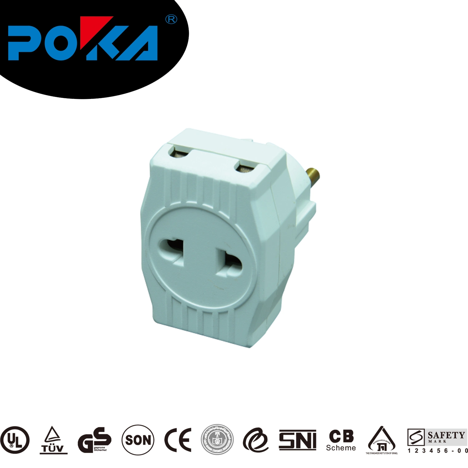 EU 2 Round Pin Plug to 3 Multi Socket Outlet