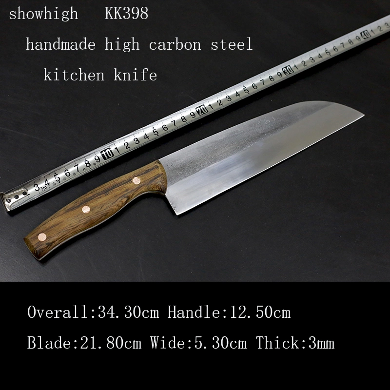 Conjunto de Facas de Cozinha em Aço Carbono de Alta Qualidade, Faca de Chef, Faca Santoku e Faca Picadora Kk396.