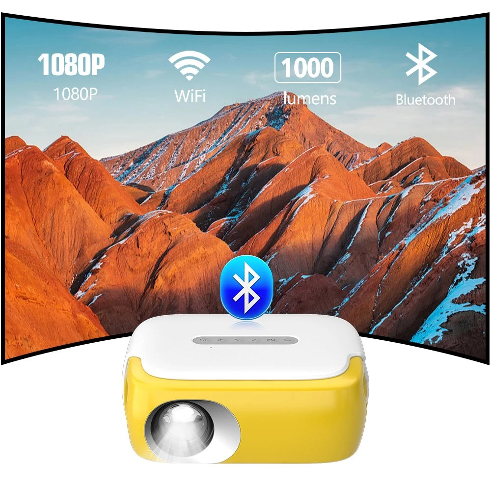 Портативный мини-HD 720p индикатор поддерживает беспроводную наружного зеркала заднего вида экрана домашнего кинотеатра светодиодный ЖК-проектор Android 11.0 Proyector 120 дюймов Проекционный экран видео проектор для домашнего кинотеатра