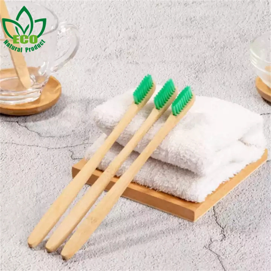 Amostra grátis Atacado por grosso biodegradável Eco Friendly Black Soft Bamboo Escova de dentes