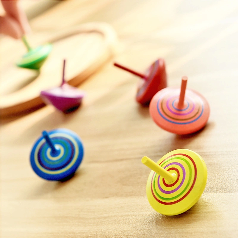 Kids Wood Gyro Toys Children Adult Relief Stress Desktop Spinning Top Toys Kids Birthday Gifts Random Color