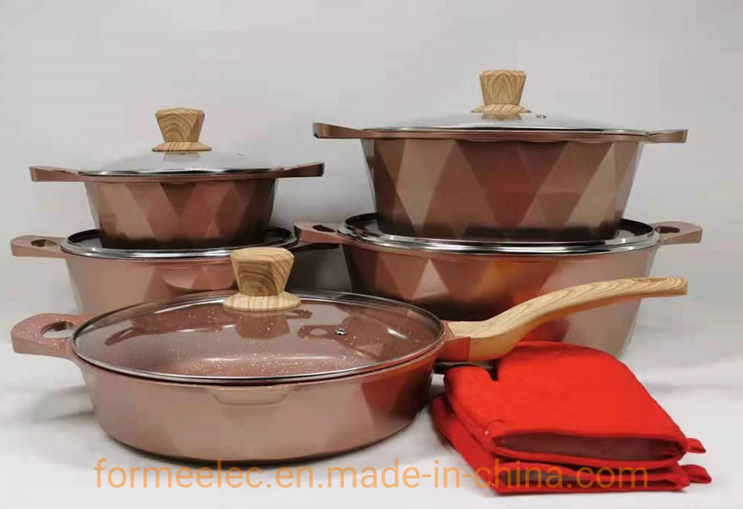 Granite Kitchenware Stewpot 12PCS Set Ceramic Coating Aluminum Die-Cast Casserole Set