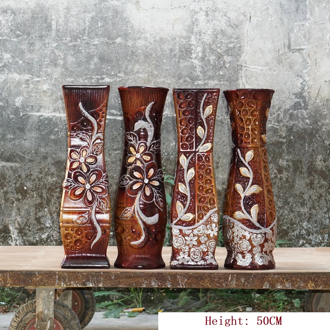 Wholesale/Supplier Hand-Made Pottery Vases Creative Retro Brown Household Ornaments Customized Modern Vases