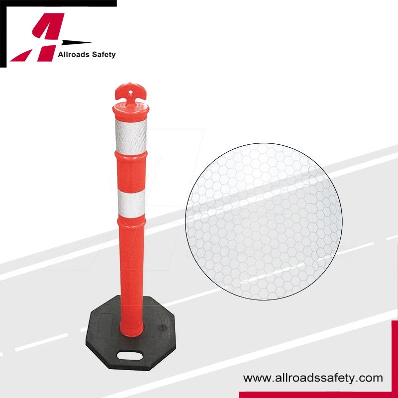 43" Reboundable Traffic Safety Delineator Post with Rubber Base